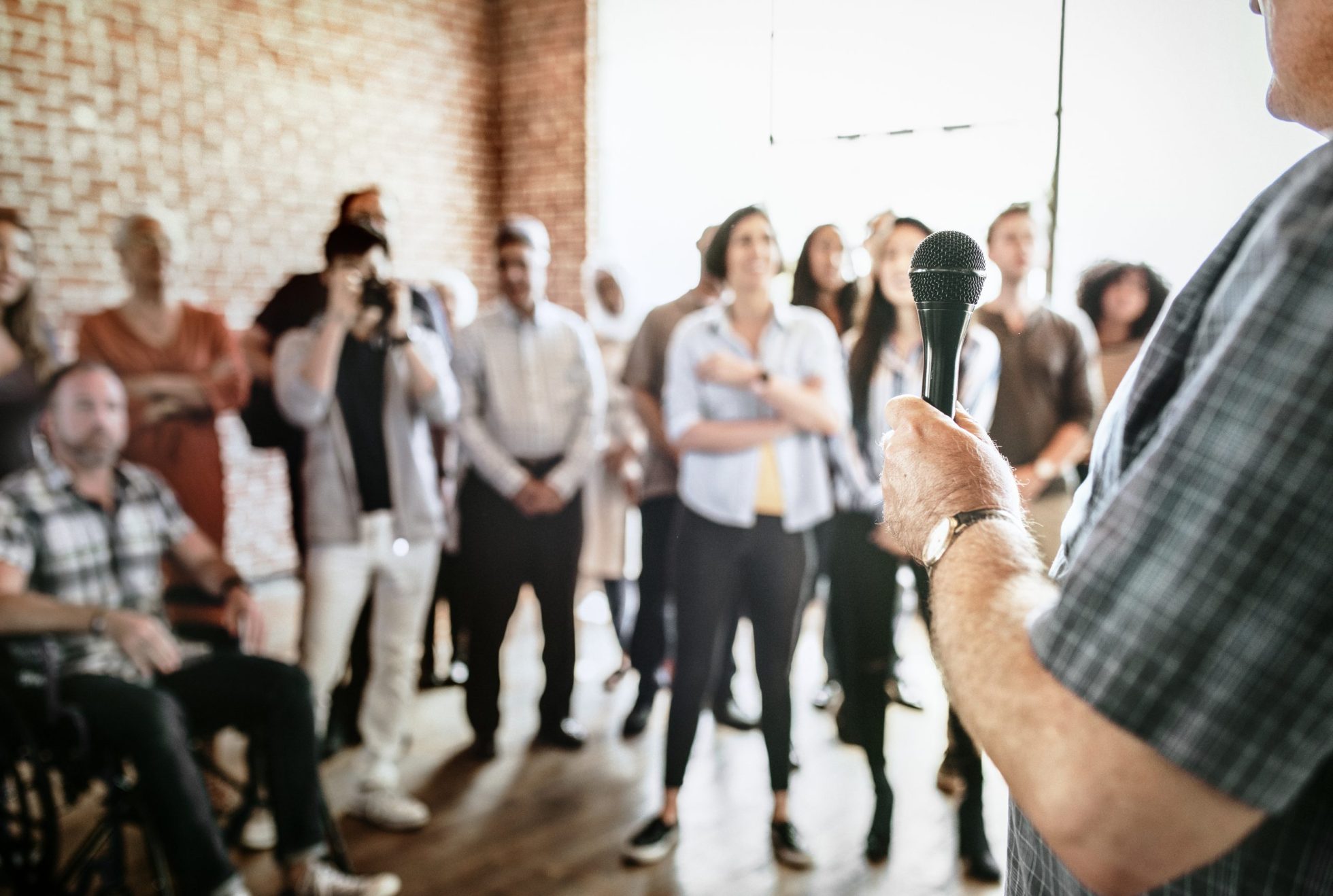 Man speaking in a seminar